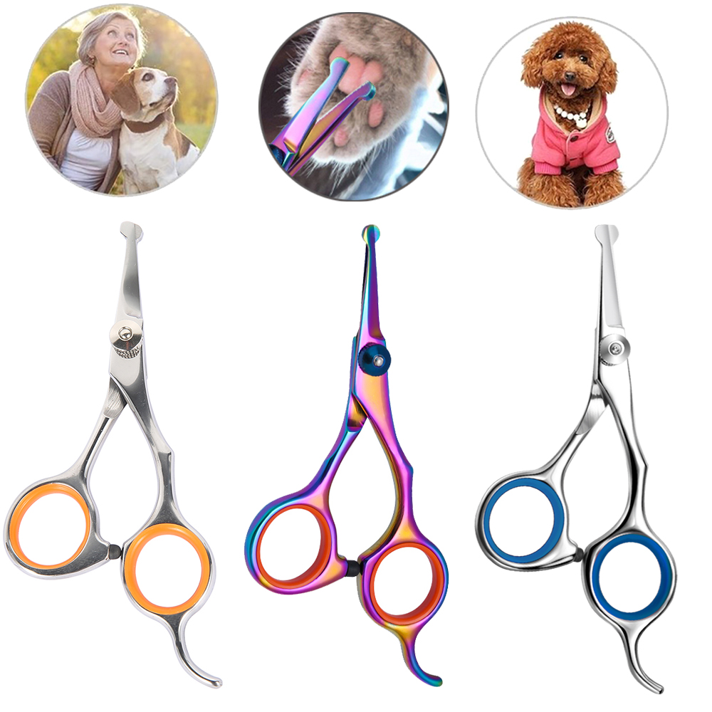 Grooming Scissors - Sicherheits-Haustierschere mit rundem Kopf, Edelstahl, Fellschere