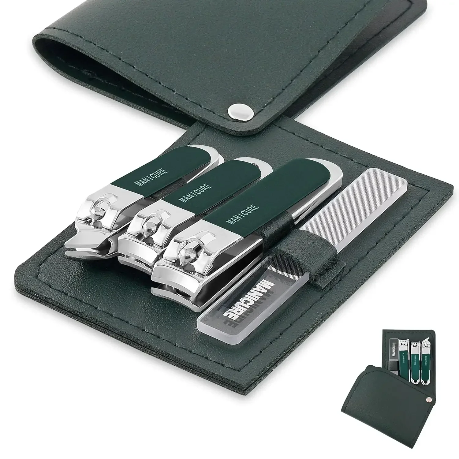 Mens Grooming Travel Kit - 4-teiliges Nagelknipser-Set aus Stahl, Maniküre-Set für