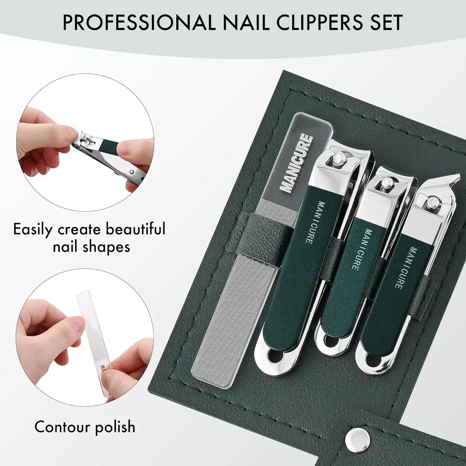Mens Grooming Travel Kit - 4-teiliges Nagelknipser-Set für Männer/Frauen, Professionelles Reise-Maniküre-Pflegeset,