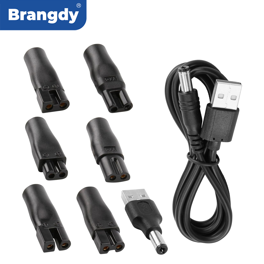 Beard Trimmer - Brangdy 8-teiliges Ersatz-Netzkabel, 5-V-Ladegerät, USB-Adapter-Set für