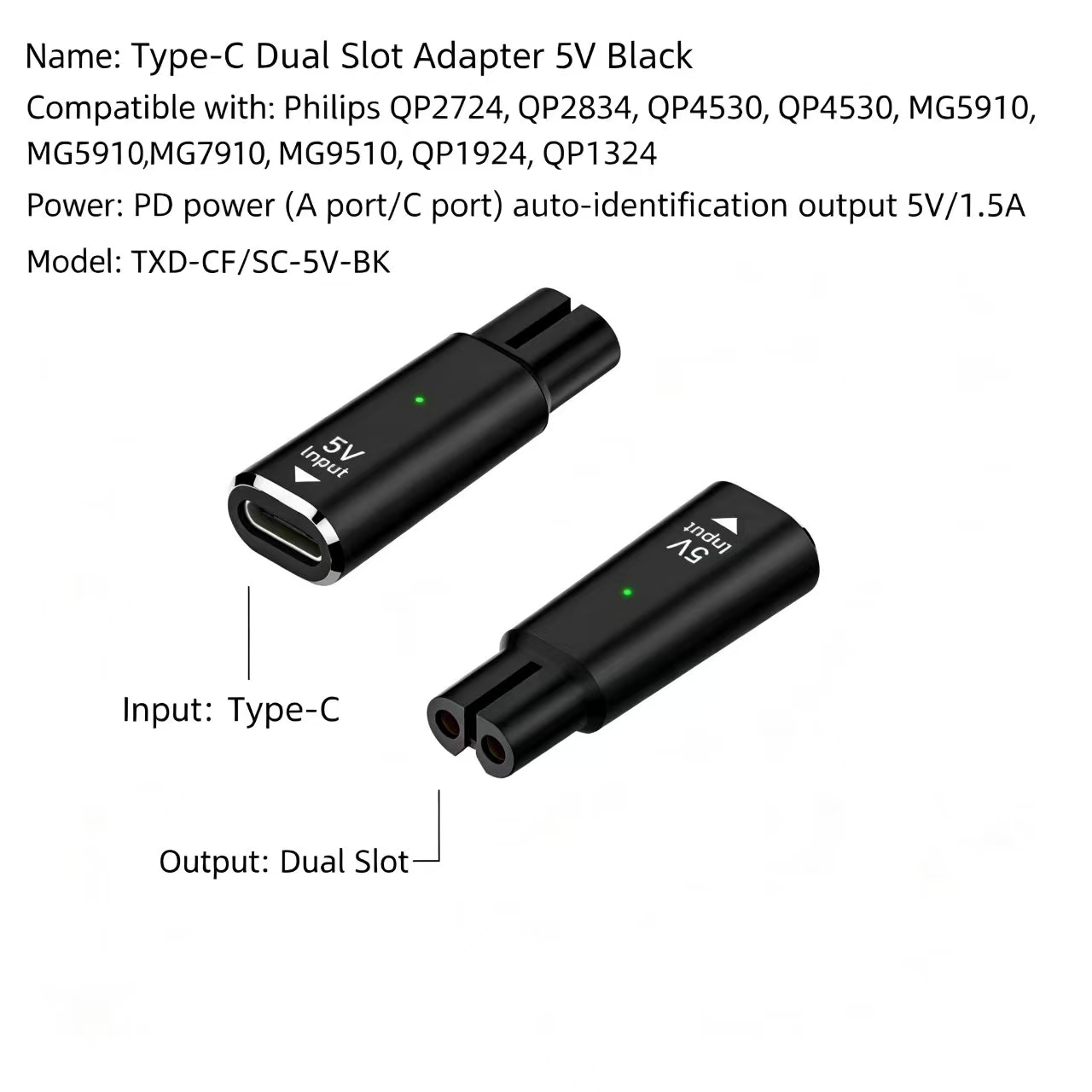 5V Typ-C-Buchse auf Dual-Steck – Electric Shaver Rotary Bewertung und Preis